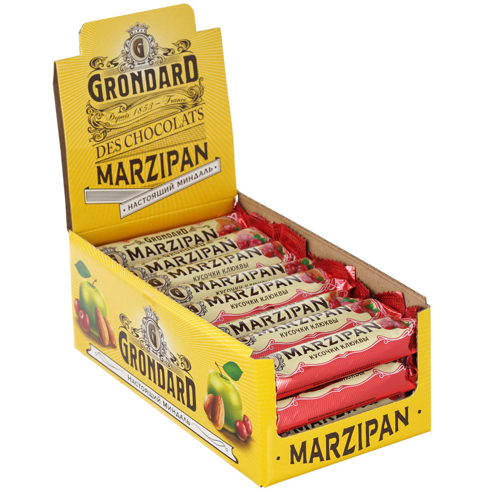  TM Grondard     (8415) Батончики глазированные Марципановые Клюква, (24шт по 50г)    в Москве