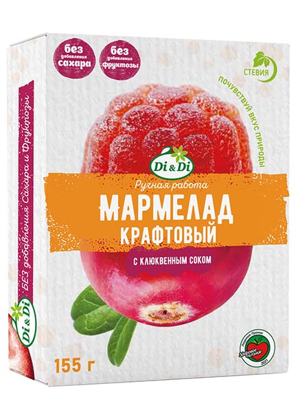  Умные сладости Мармелад с соком клюквы, 155г    в Москве
