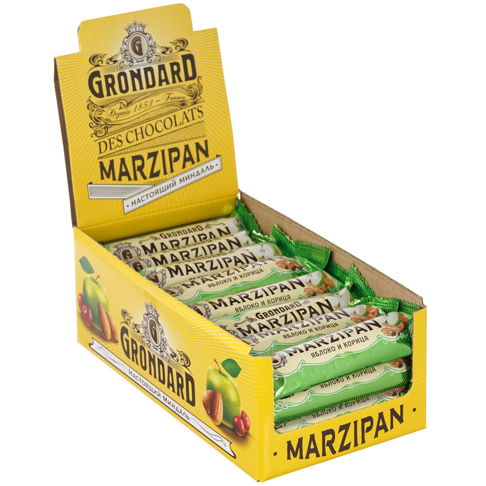  TM Grondard     (9388) Батончики глазированные Марципановые Яблоко-Корица, (24шт по 50г)     в Москве