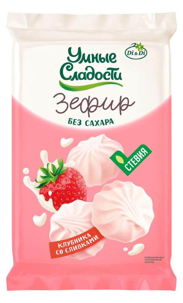  Умные сладости Зефир Клубника со сливками, 150г       в Москве