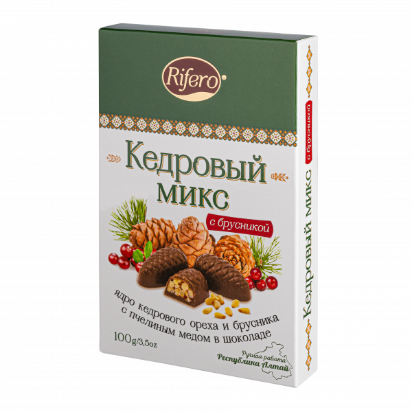 №1 Риф и ко Конфеты "Кедровый микс БРУСНИКА" 100г    в Москве