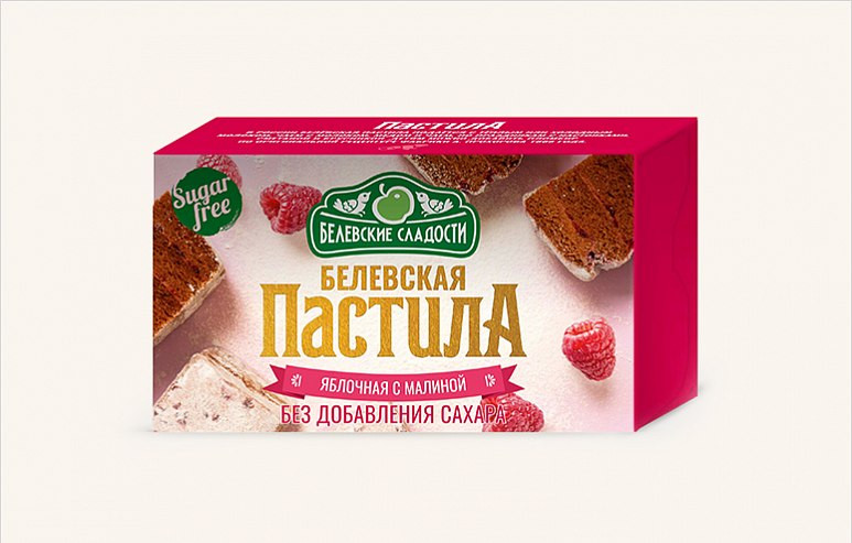  Пастила  200г диетическая с МАЛИНОЙ, НОВЫЙ ФОРМАТ (4*50г)   в Москве