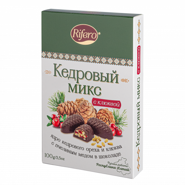 №1 Риф и ко Конфеты "Кедровый микс КЛЮКВА" 100г     в Москве