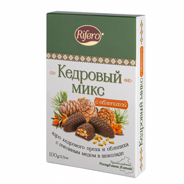 №1 Риф и ко Конфеты "Кедровый микс ОБЛЕПИХА" 100г      в Москве