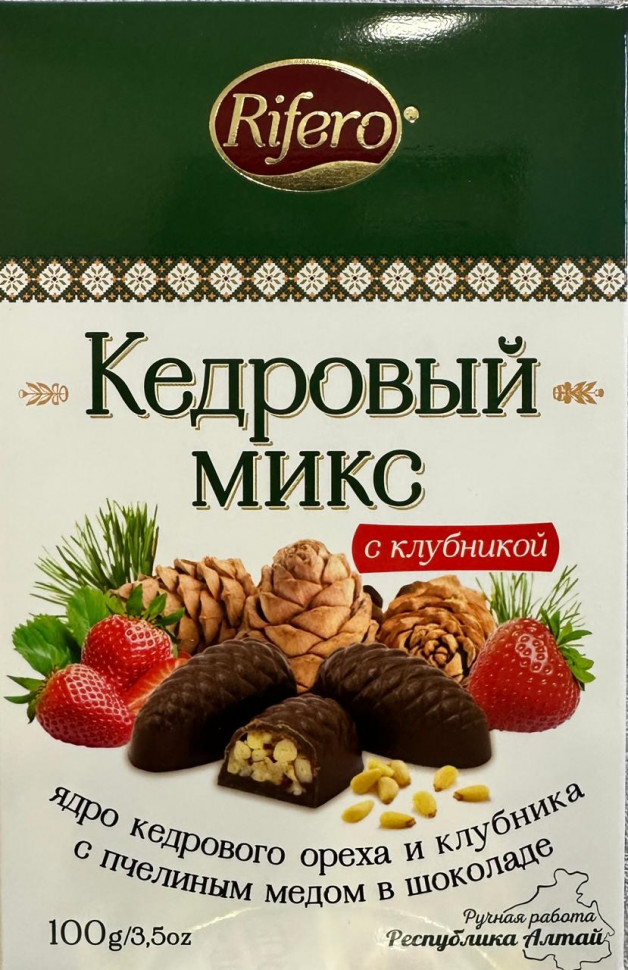  Риф и ко Конфеты "Кедровый микс КЛУБНИКА" 100г     в Москве