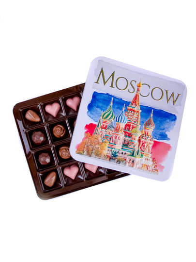  Конфеты шоколадны MOSCOW(металлическая коробка)195г) в Москве