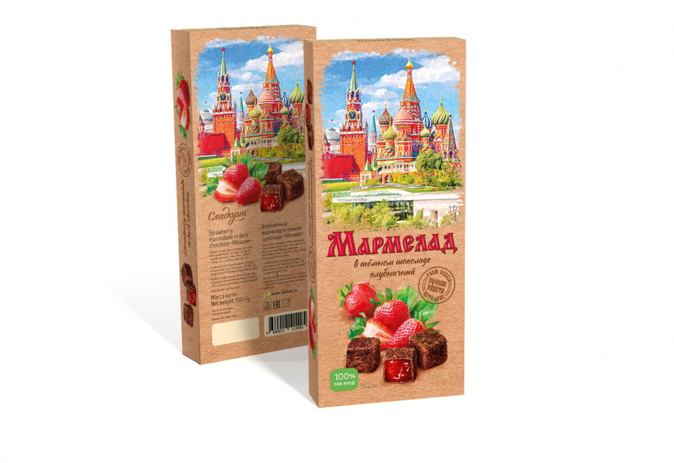  Сладарт Мармелад Клубничный в темном шоколаде, 150г  в Москве