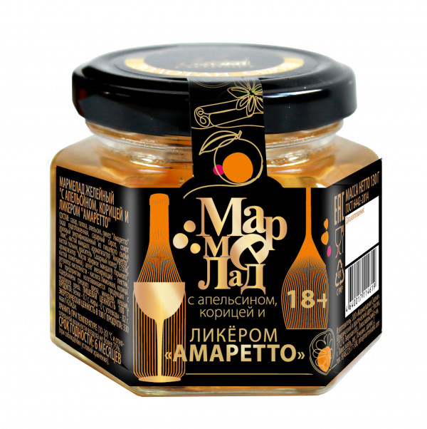№2 Мармелад в банке "С апельсином, корицей и ликером "Амаретто" 130г (18+) в Москве