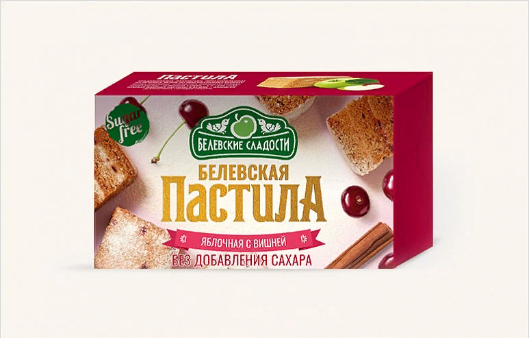  Пастила  200г диетическая С ВИШНЕЙ, НОВЫЙ ФОРМАТ (4 шт по 50гр)    в Москве