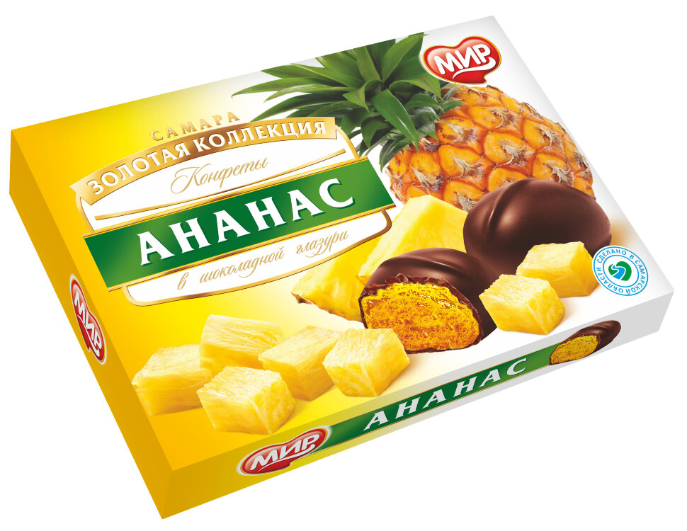  КФ МИР Ананас в шоколадной глазури 160г в Москве