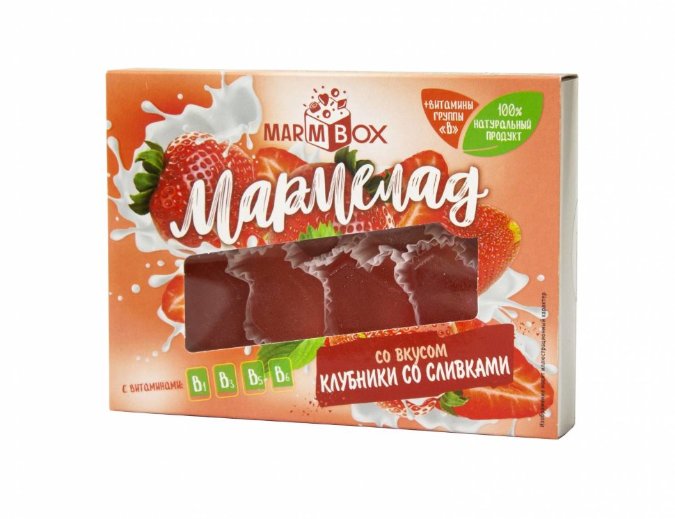 Мармелад желейный Marmbox "Клубника со сливками" 170г     в Москве