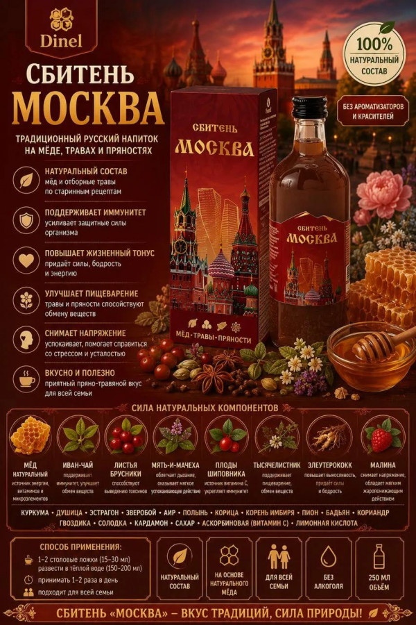 №3 Сбитень Москва, 250мл  в Москве